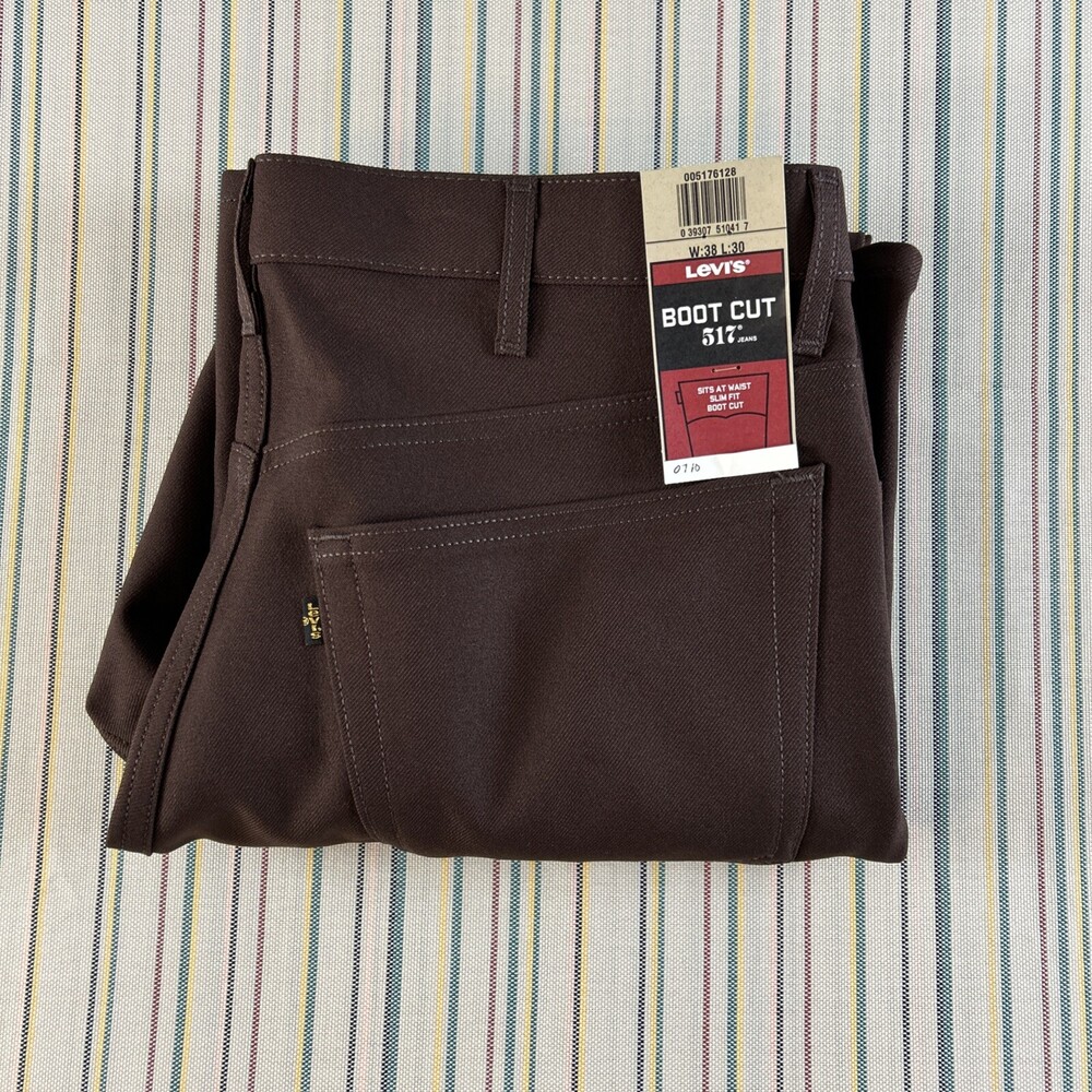 VTG Levis 517 Jeans Mens 38x30 Brown Boot Cut DEADSTOCK 005176128 RARE #7693